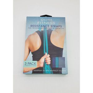 Lomi Fitness Resistance Bands Exercising Strength Flexibility 3 pack NEW (6-3A)